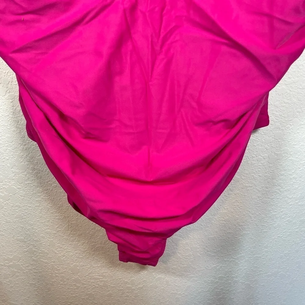 J.Crew Vibrant Pink Ruffled Swimsuit plus size 24